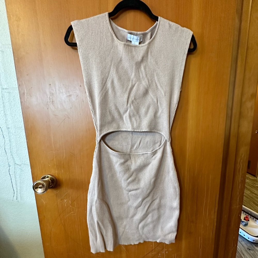House of Harlow 1960 Nude Mini Dress
